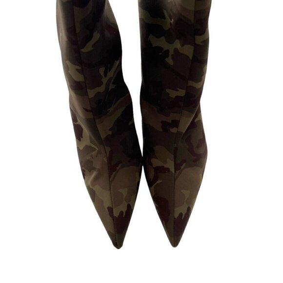 Good American Women Sz 7.5 Camouflage Sherpa Calf Thigh High Boots Sold Out NIB - Picture 4 of 11